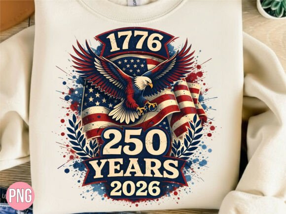 1776 250 Years American Eagle Shirt PNG: A Digital Asset for the Semiquincentennial
