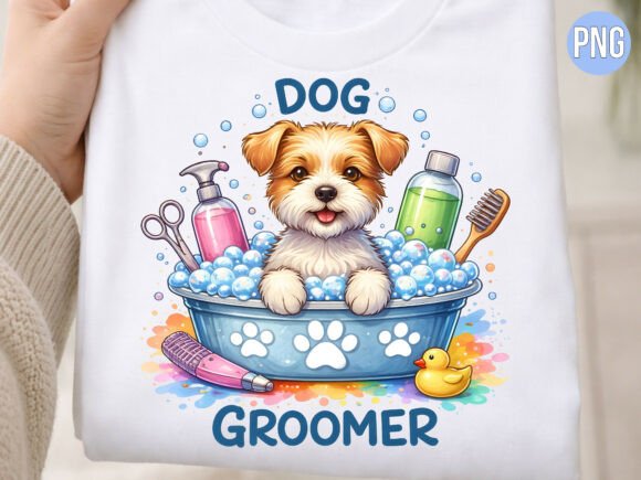 Bringing the Cute Dog Groomer Puppy Bath PNG to Life in Your Creative Projects