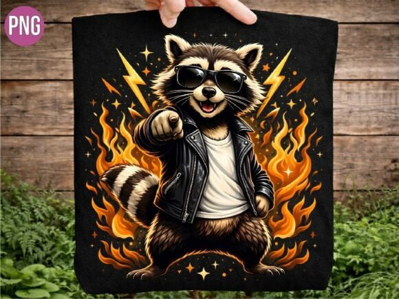 Cool Raccoon Rocker Flame Trash PNG Guide