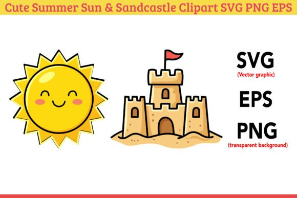 Cute Summer Sun Sandcastle SVG for Crafts