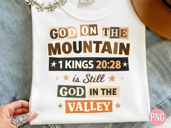 Elevate Your Creative Projects with the God on the Mountain Bible Verse PNG