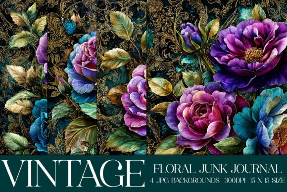 Elevating Digital and Print Crafts with Luxury Floral Flowers Backgrounds, S41