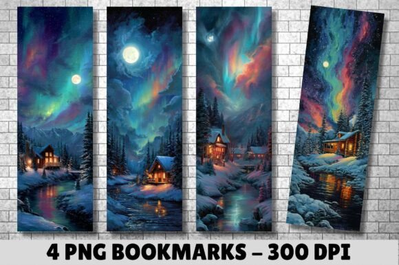 Enhance Your Reading Experience with the Aurora Borealis Winter Cabin Bookmark