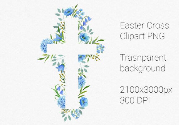 Enhancing Faith-Based Designs with the Blue Floral Cross PNG