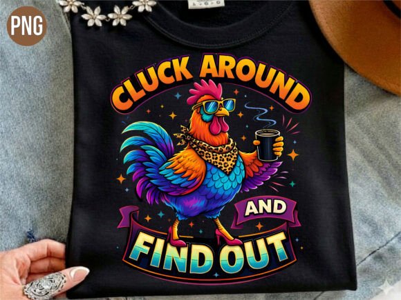 Funny Rooster Cluck Around PNG Design