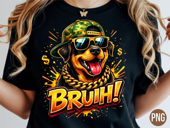 Funny Rottweiler Bruh Dog Clipart PNG: Elevating Modern Digital Design with Personality