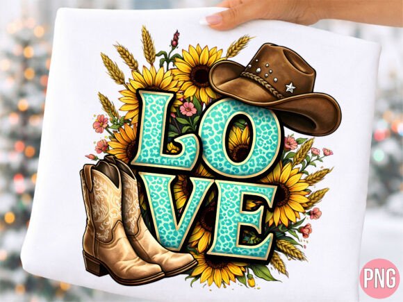 Love Sunflower Cowgirl Boots Hat PNG: A Versatile Digital Asset for Creators