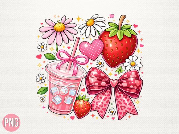 Pink Strawberry Drink Ribbon T-shirt PNG: Integrating High-Quality Digital Assets into Your Design Workflow