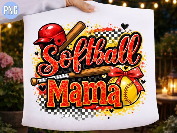 Softball Mama Leopard PNG Shirt Design