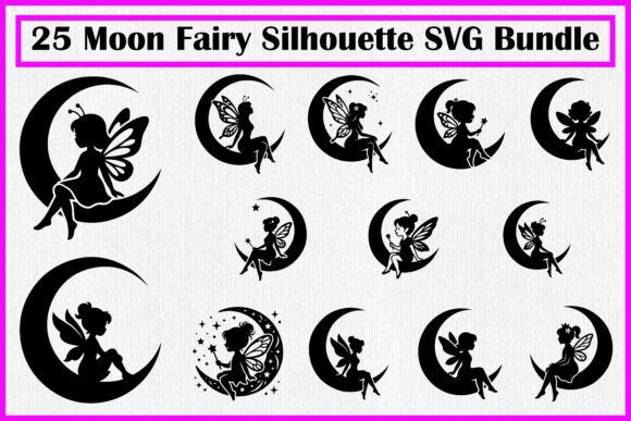 Strategic Design Applications for the 25 Moon Fairy Silhouette SVG Bundle