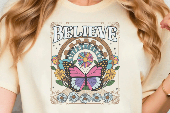 Unleash Your Creativity with the Retro Butterfly Believe PNG