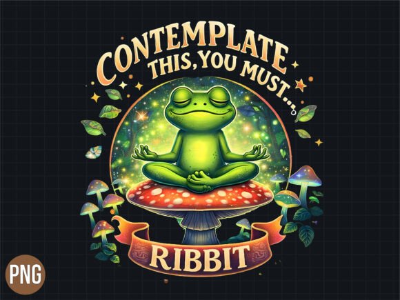 Yoga Frog Meditating Mushroom Shirt PNG